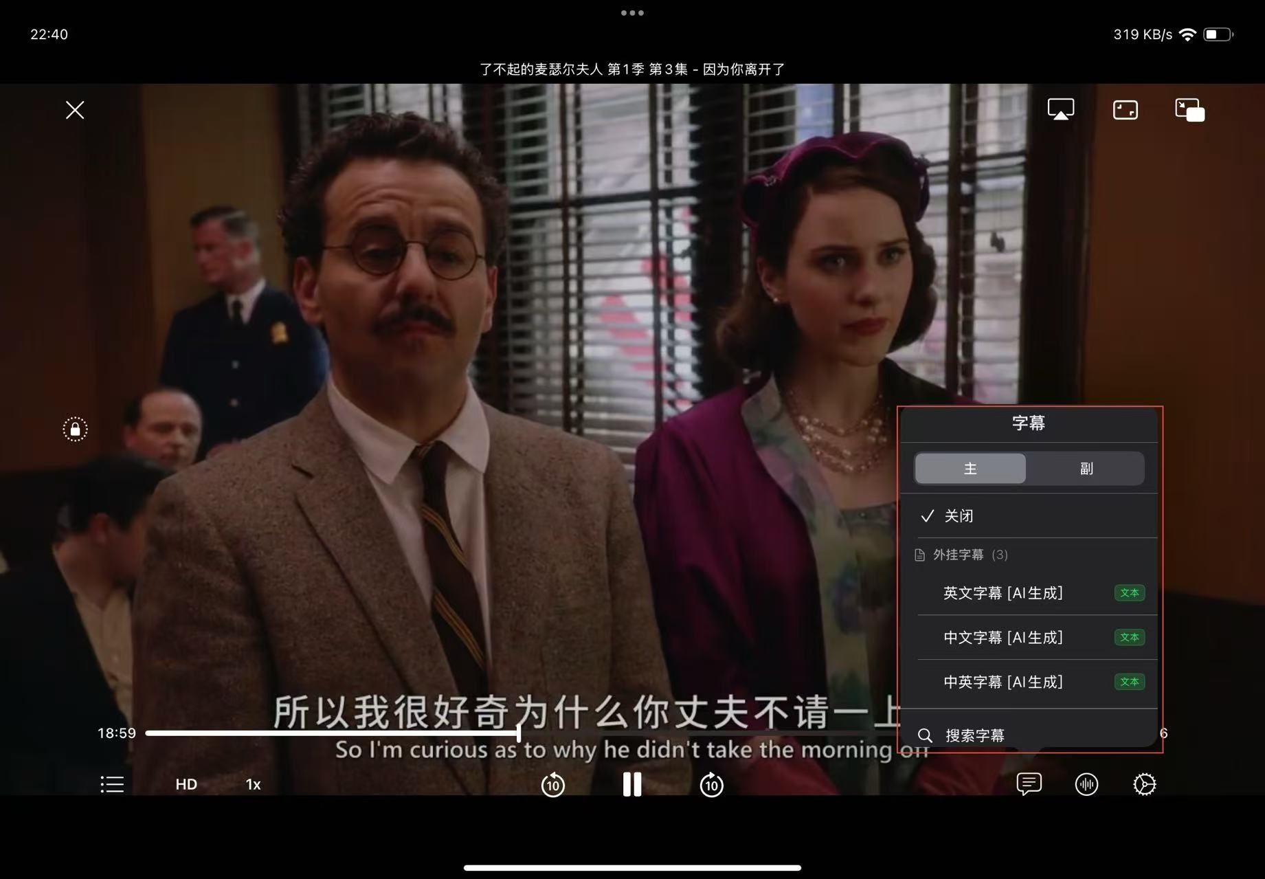 VidHub 字幕设置截图